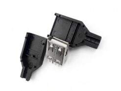 Разъем USB мама 2.0 Type-A (Female) под пайку, разборный корпус для монтажа на кабель
