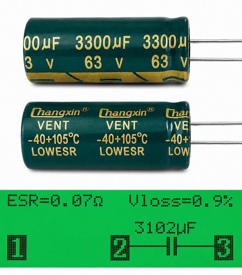 Конденсатор 3300 мкФ 63В (3300uF 63V) электролитический радиальный Low ESR
