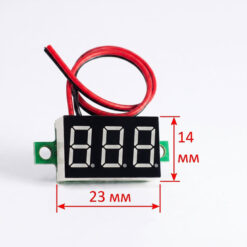 Вольтметр 5-30В DC 0.36" красный LED дисплей встраиваемый, цифровой