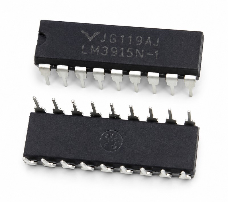 Мікросхема LM3915 (LM3915N), драйвер світлодіодного індикатора рівня звуку, корпус DIP-18