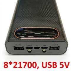 Корпус для повербанку на 8 шт. 21700 5В 2А з індикатором Type-C 2xUSB ліхтарик