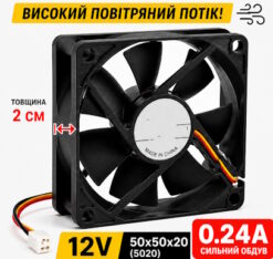 вентилятор 12В 0,24А