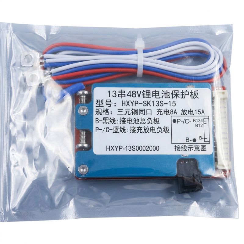 Bms 13s 15a плата захисту акумуляторів Li-ion 48V