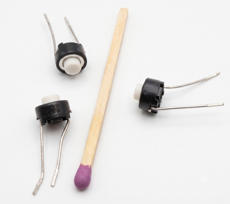 Кнопка тактовая выводная 5 мм на плату (2 pin), круглая